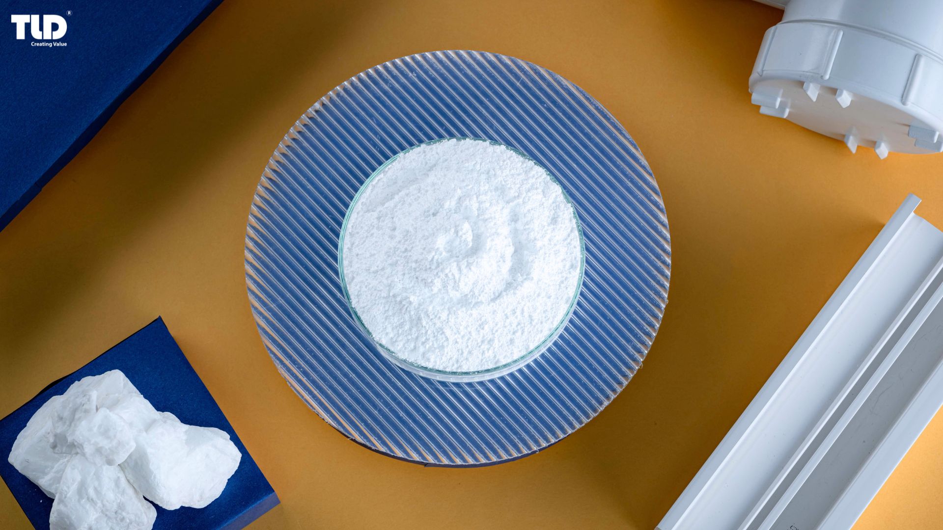 Calcium carbonate powder used as filler in PVC compound