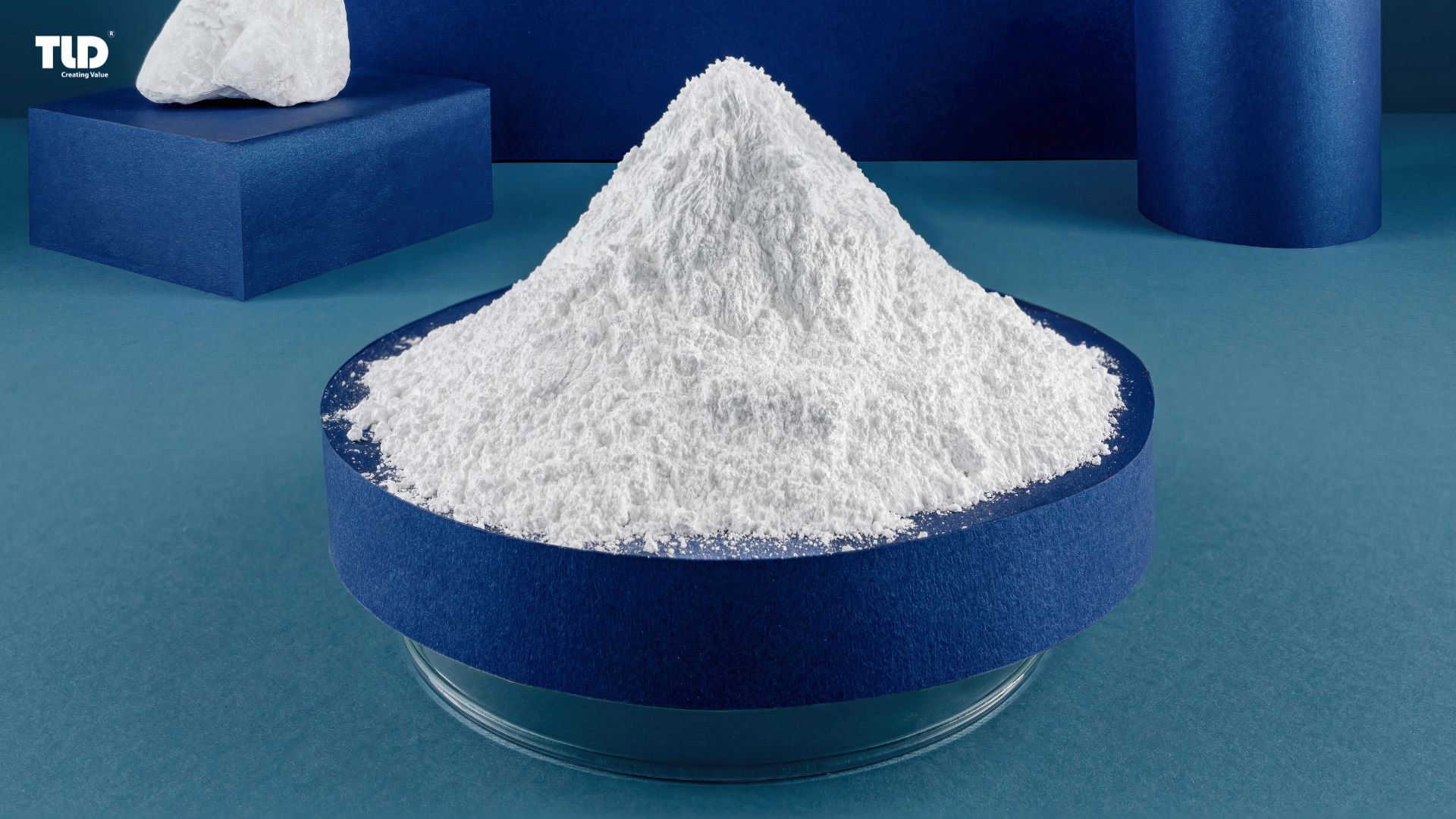 Ground calcium carbonate - a fine, white powder derived from limestone