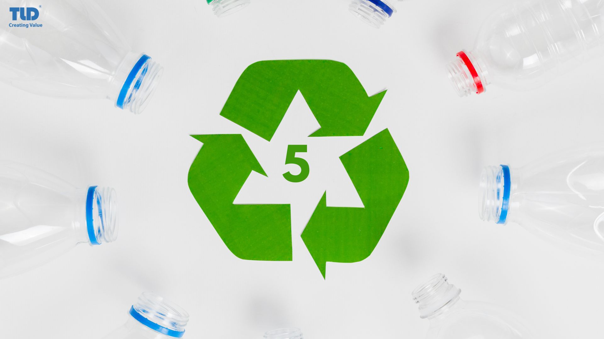 The recycling symbol with code 5 of Polypropylene 