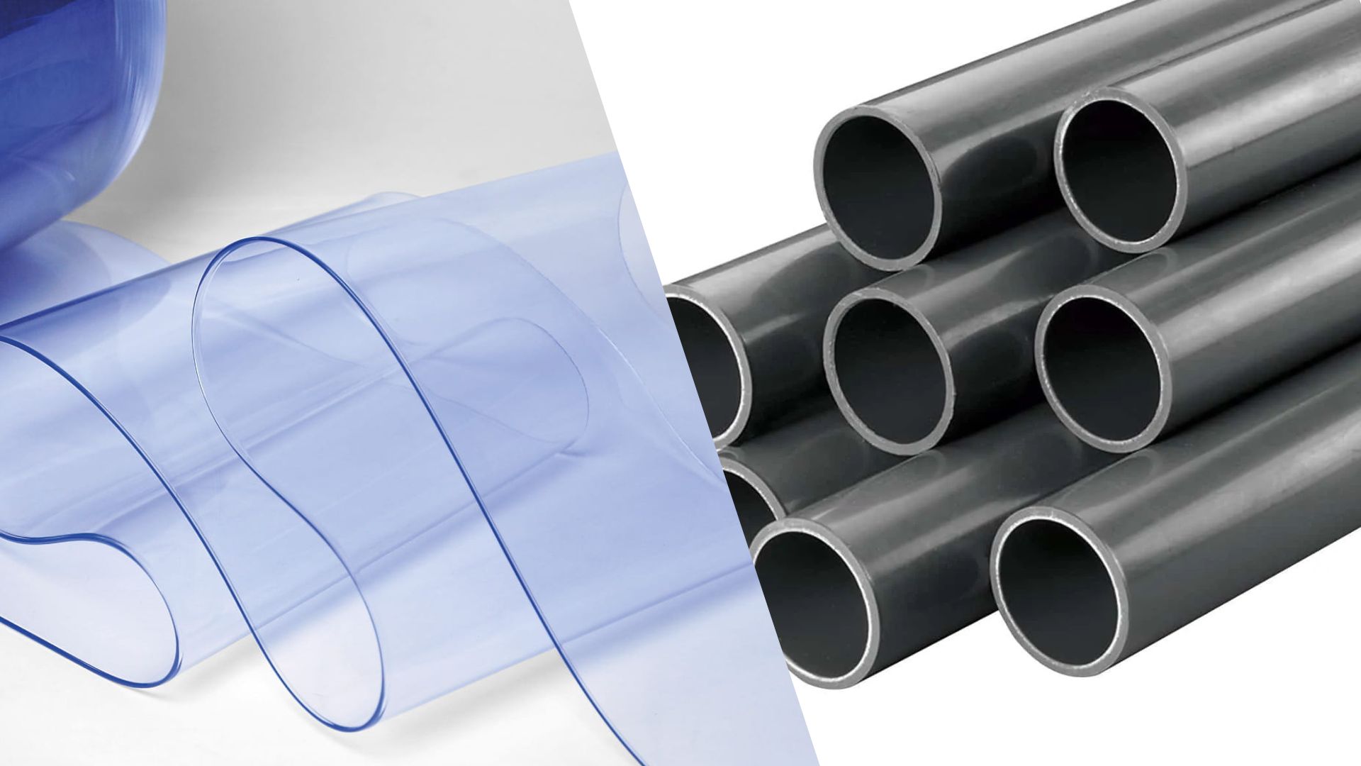  Flexible PVC films and rigid PVC pipe serving different needs