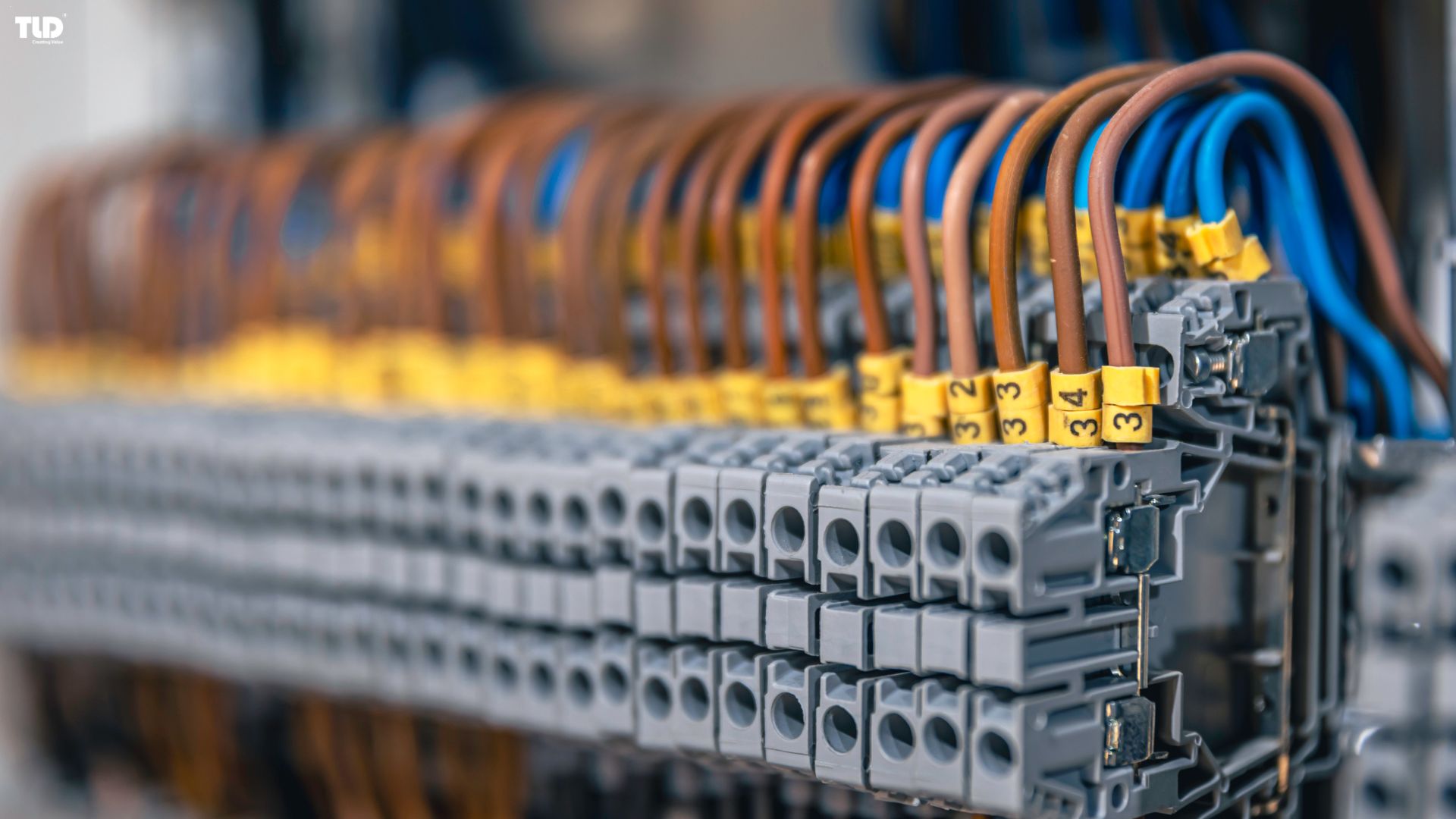 Plastic electrical terminal blocks used for wire connection and cable management in electronic control systems